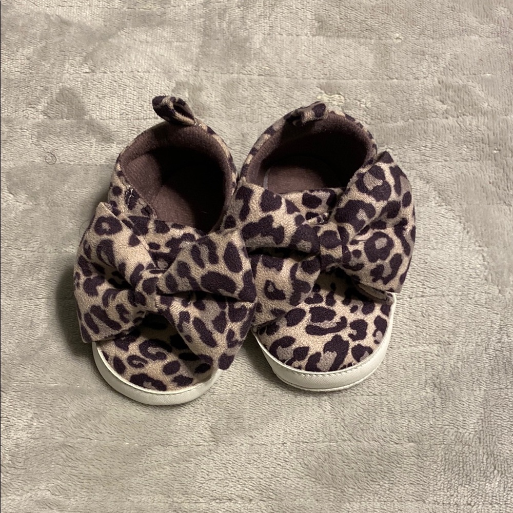 Cat & Jack Brown Baby Walker Shoes Animal Print